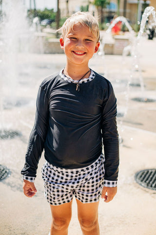 Rashguard - Black Gingham - Sugar Bee Clothing