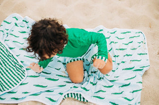 Swim Towel - Blue Alligator - Sugar Bee Clothing