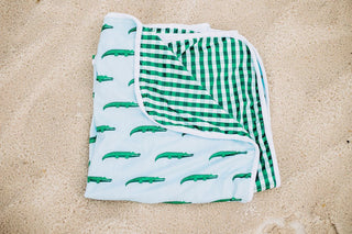 Swim Towel - Blue Alligator - Sugar Bee Clothing
