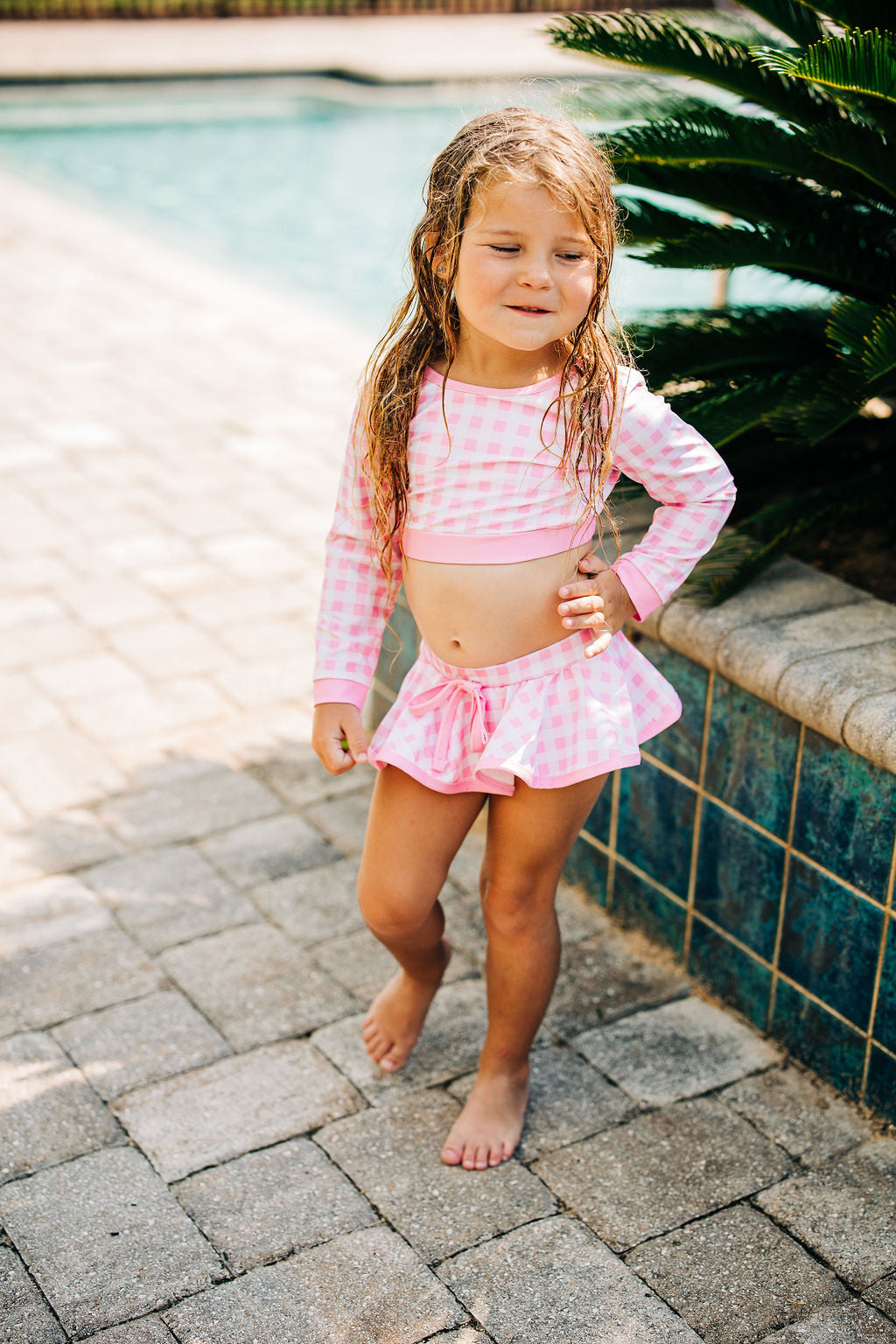 Skirt Bikini Pink Gingham