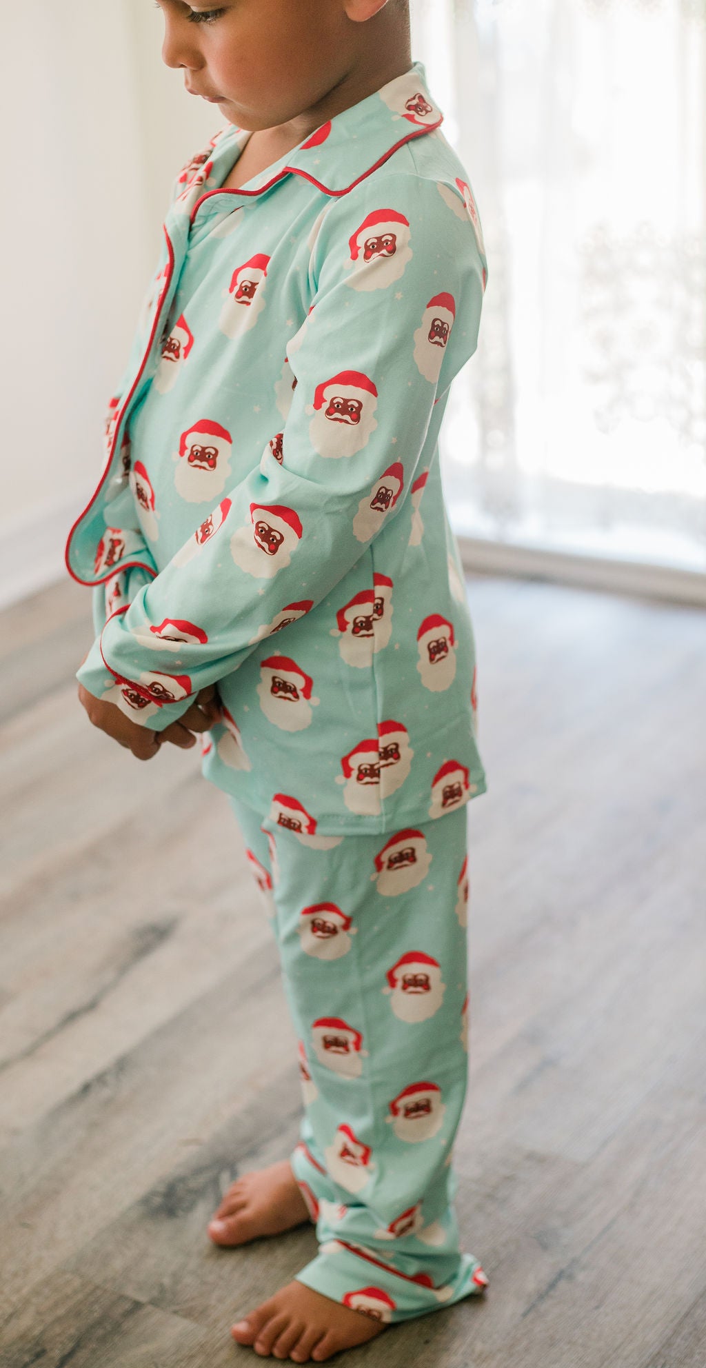 Black Santa - Button Down PJs