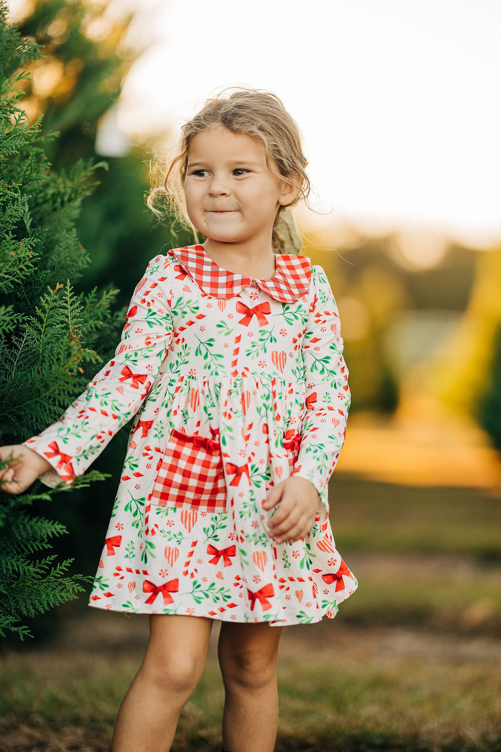 Bows Candy Cane Twirl Dress Sugar Bee Clothing