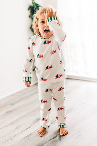 Buttflap Pajamas - Christmas Tractor Holiday Lounge - Sugar Bee Clothing