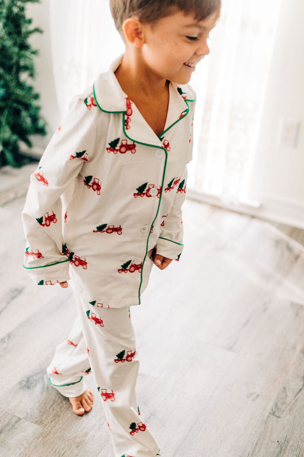 Tractor christmas online pajamas