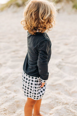 Rashguard - Black Gingham - Sugar Bee Clothing
