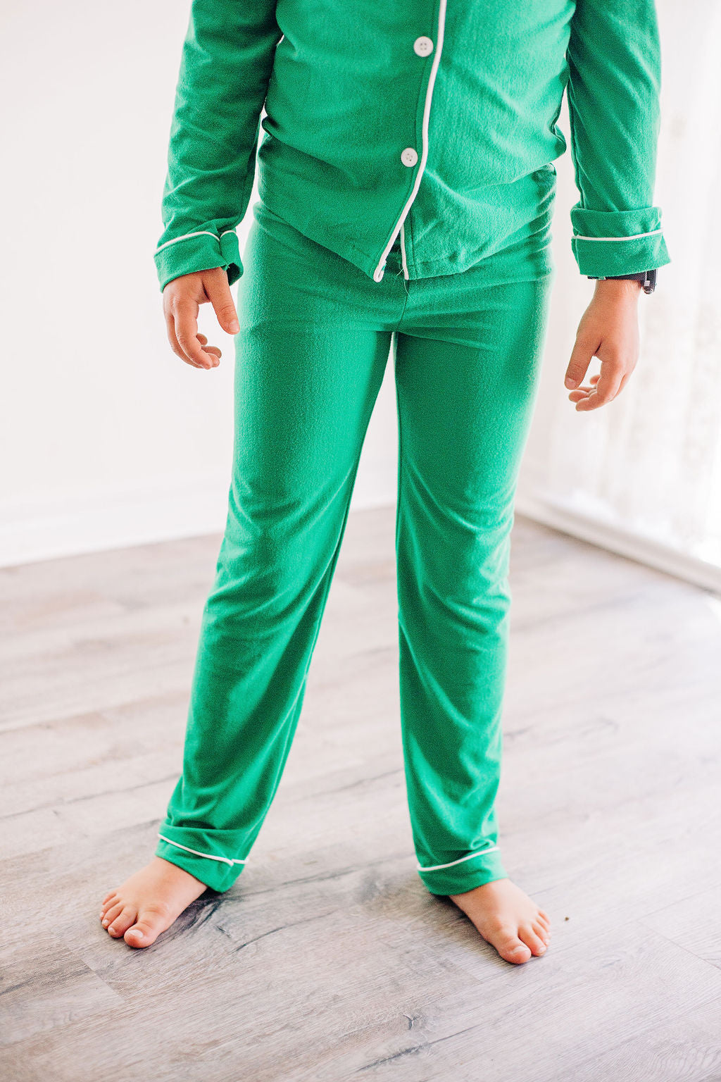 Solid Green Button Down Pajamas