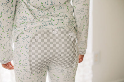 Buttflap Pajamas - Grey Easter Boy Bunny