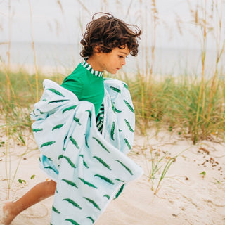 Swim Towel - Blue Alligator - Sugar Bee Clothing