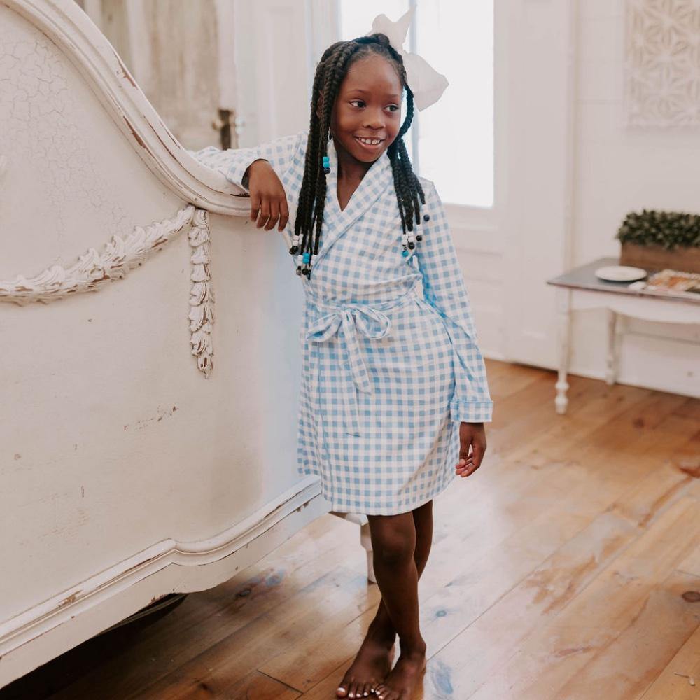 Blue Gingham Robes Sugar Bee Clothing