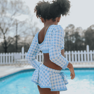 Skirt Bikini - Blue Gingham - Sugar Bee Clothing