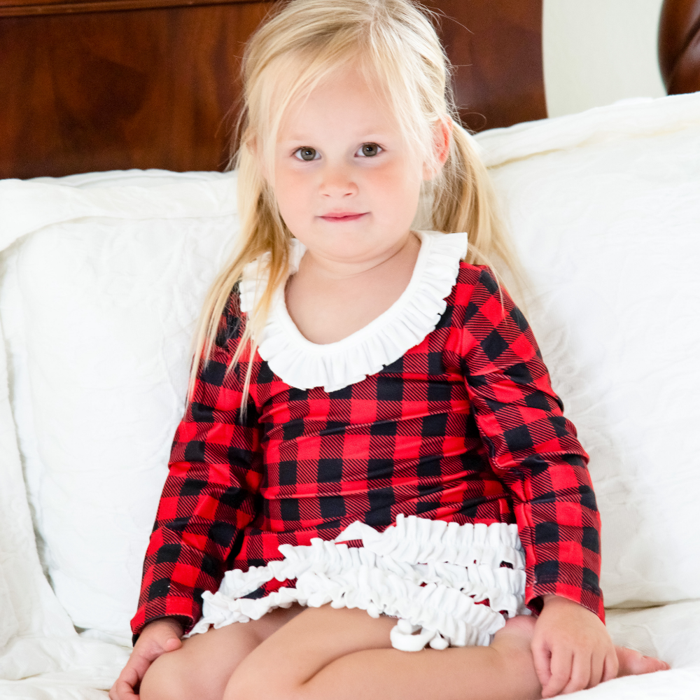 Buffalo Plaid - Ruffle Gown With Bloomers