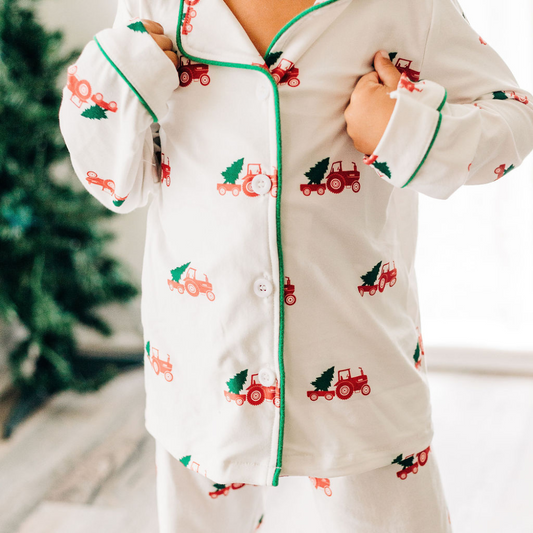 Button Down - Christmas Tractor Holiday Lounge PREORDER