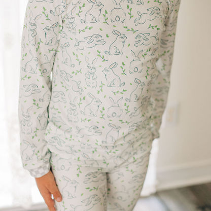 Buttflap Pajamas - Grey Easter Boy Bunny