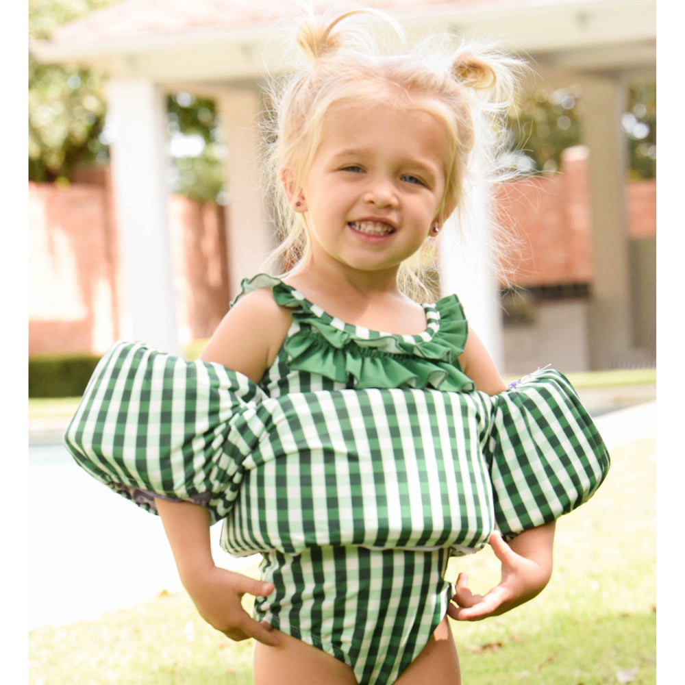 Floatie Cover - Green Gingham