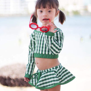 Skirt Bikini - Green Gingham - Sugar Bee Clothing