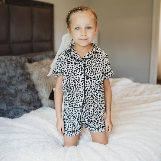Button Down Pajamas - Leopard