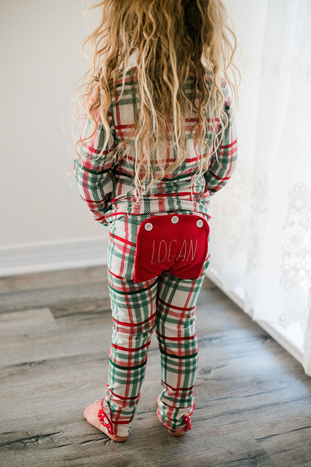 Xmas Plaid Ruffle Buttflap PJs Sugar Bee Clothing