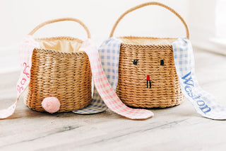 Easter Basket - Pink Gingham Bunny - Sugar Bee Clothing