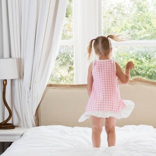 Gown with Bloomers - Pink Gingham - Sugar Bee Clothing
