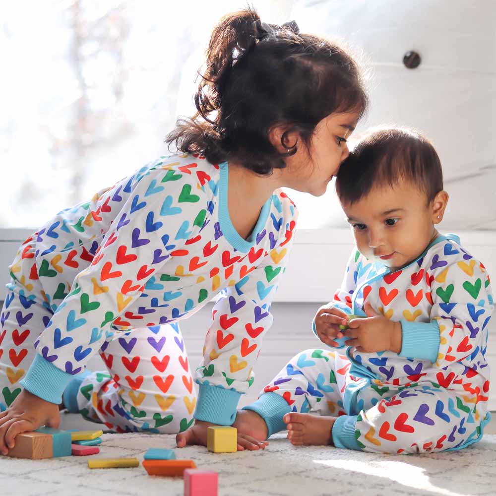 Matching outlet rainbow pajamas