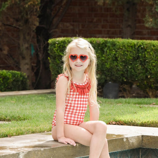 Bow Back Swimsuit - Red Gingham - Sugar Bee Clothing