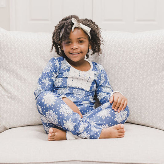 Ruffle Buttflap Pajamas - Snowflakes