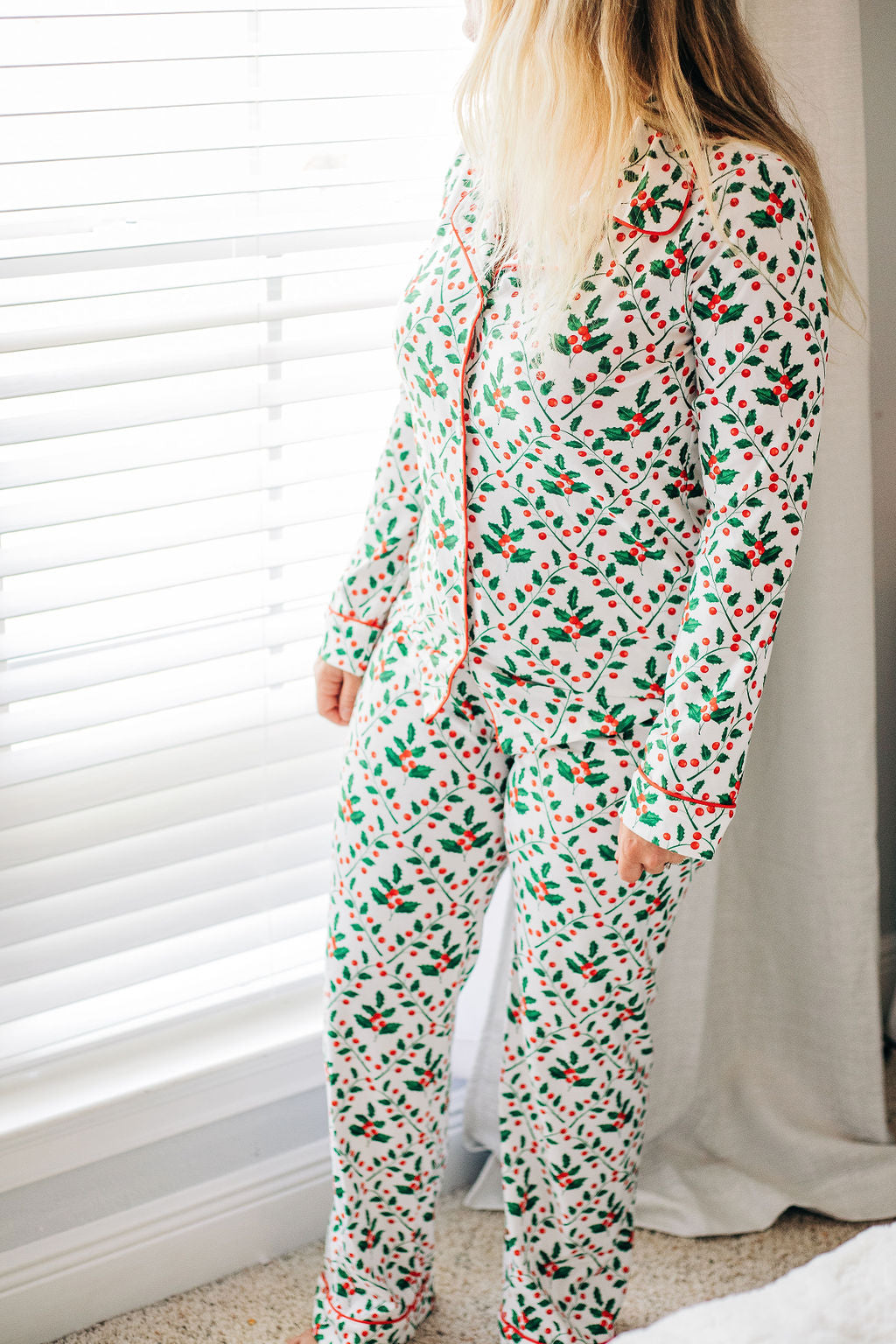Holly Pattern  - Button Down PJs