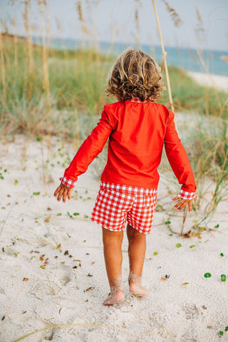 Rashguard - Red Gingham - Sugar Bee Clothing